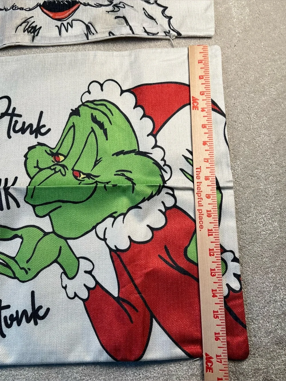 Christmas Pillow Covers Set of 4 Santa Grinch Woven